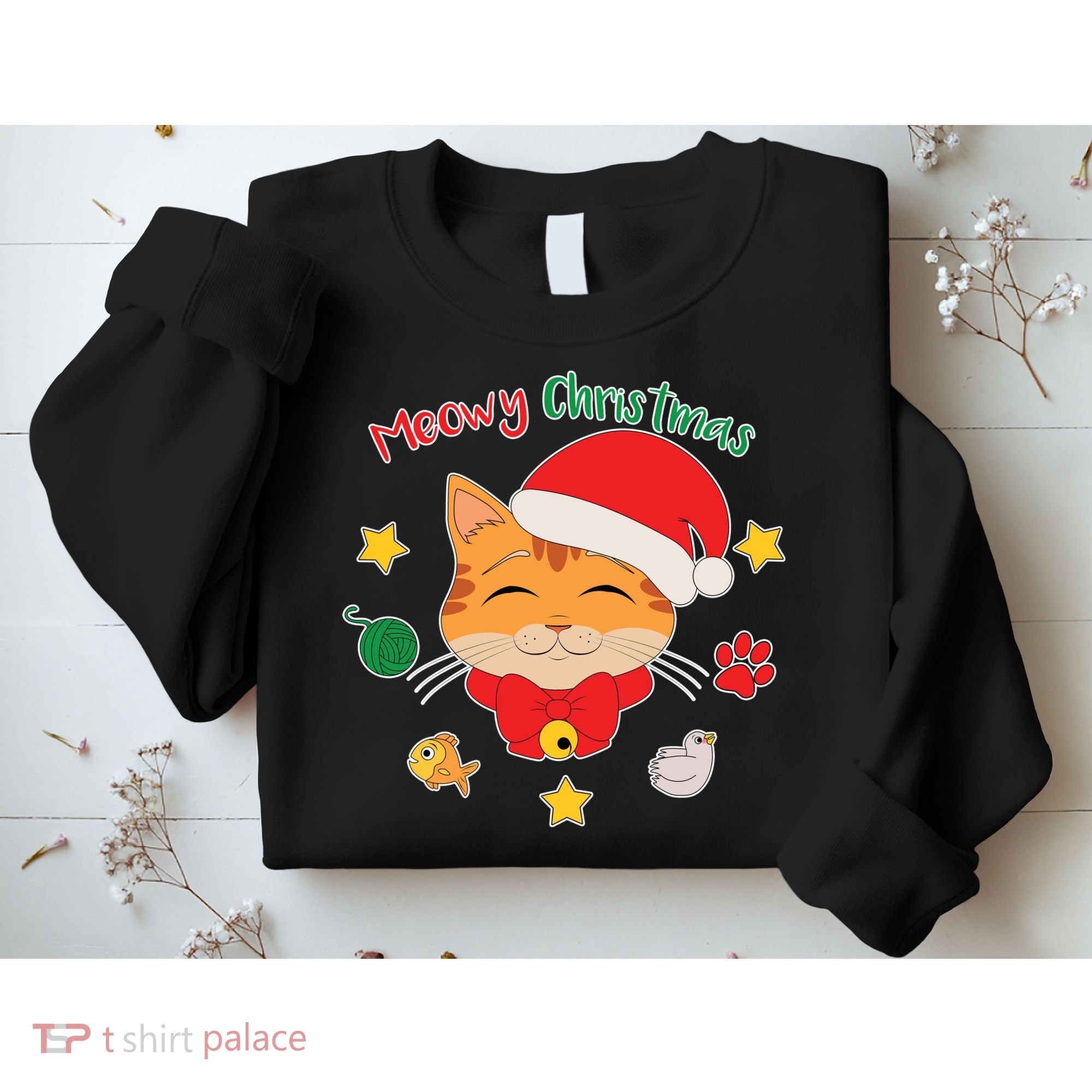 Meowy Christmas Cute Cat Sweatshirt