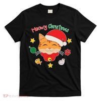 Meowy Christmas Cute Cat T-Shirt thumb 0