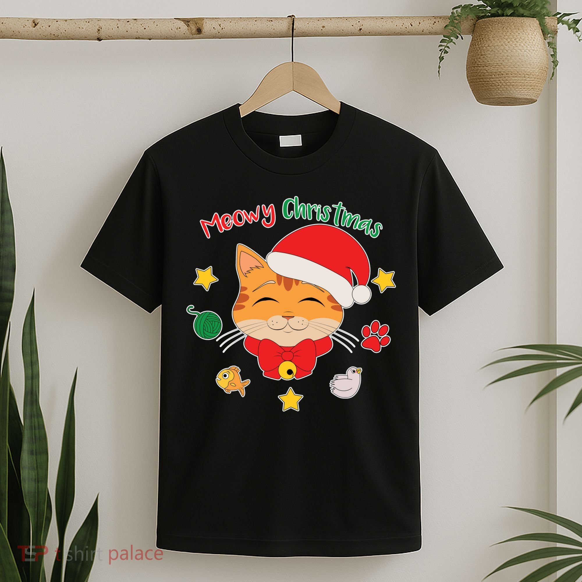 Meowy Christmas Cute Cat T-Shirt