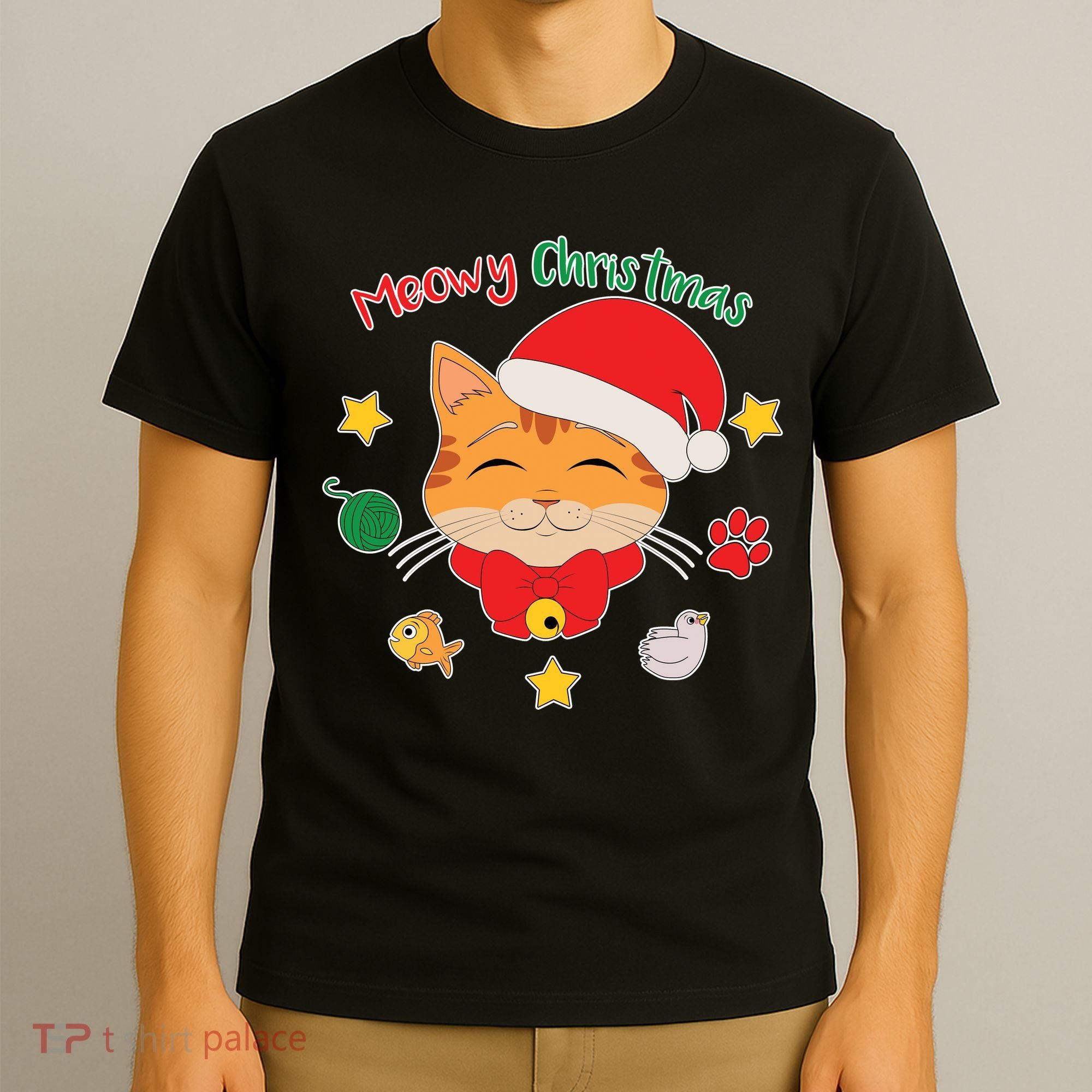 Meowy Christmas Cute Cat T-Shirt
