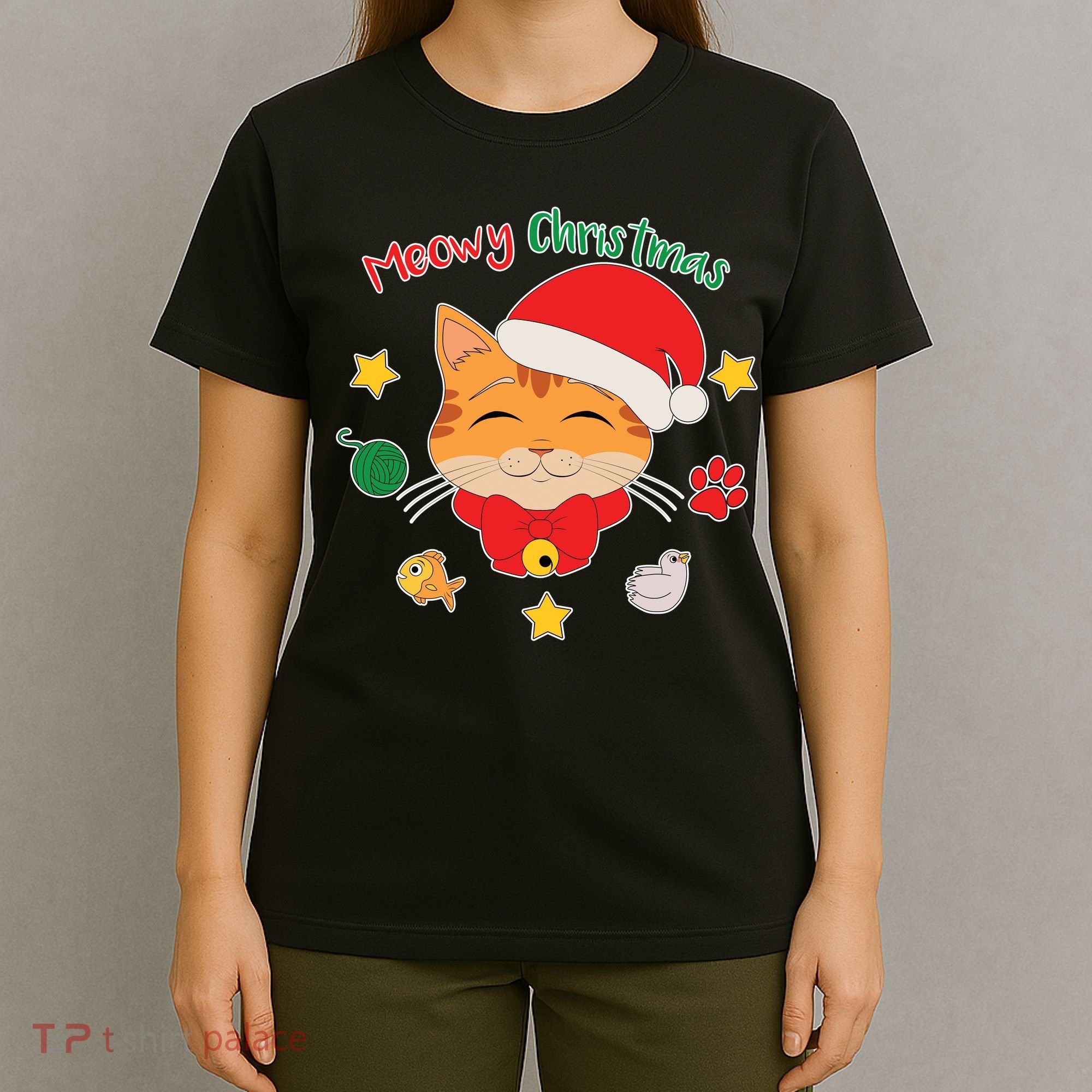Meowy Christmas Cute Cat T-Shirt