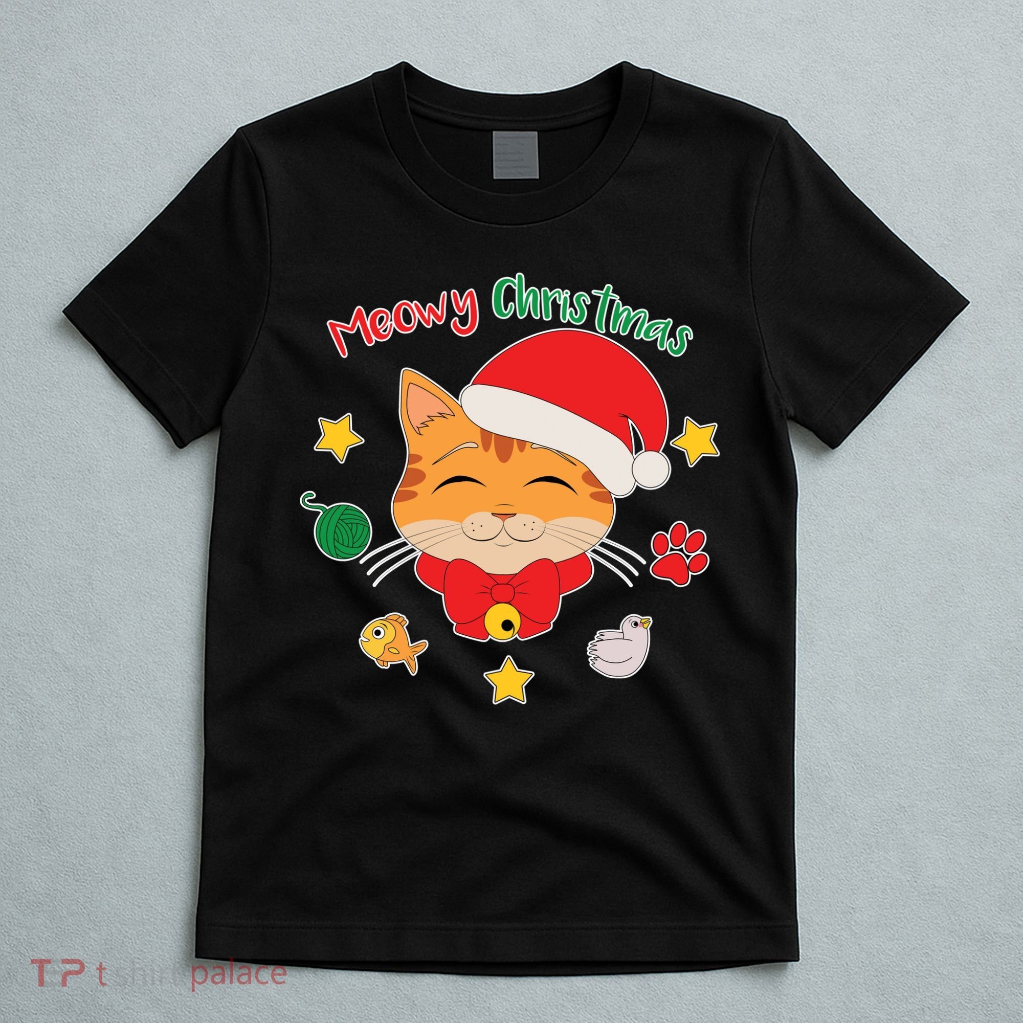 Meowy Christmas Cute Cat T-Shirt