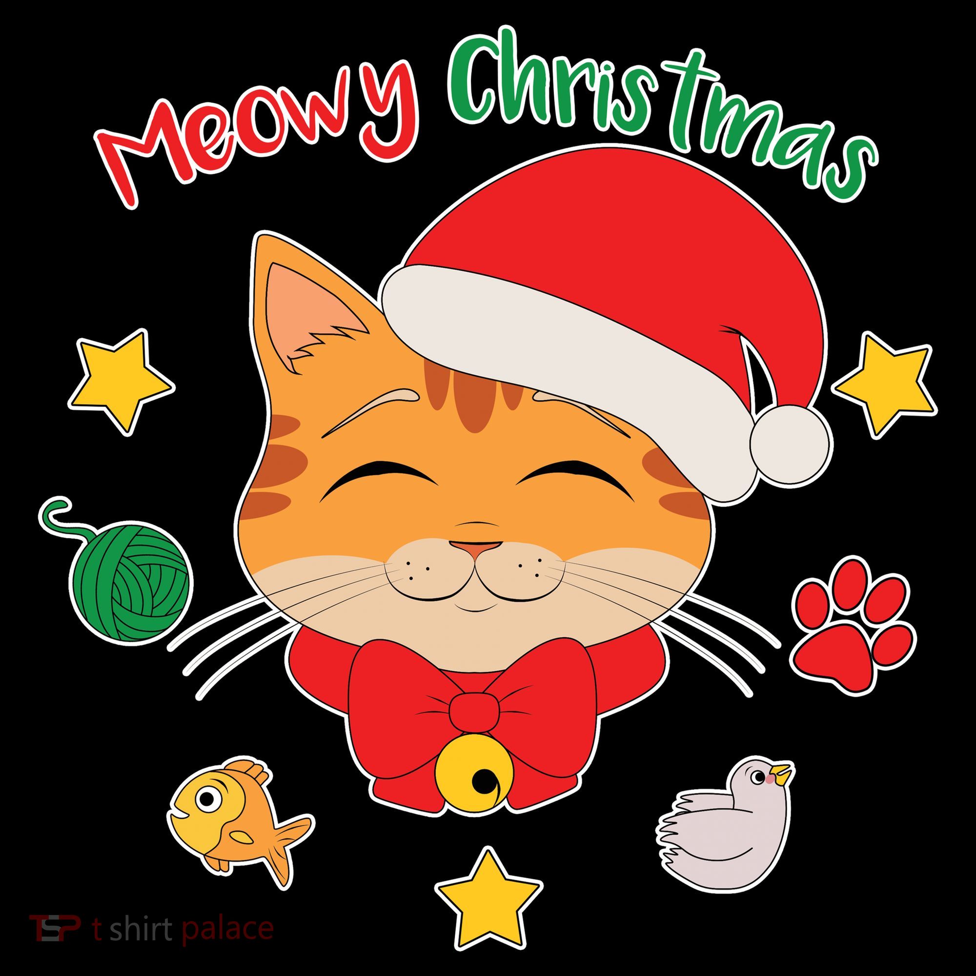 Meowy Christmas Cute Cat T-Shirt