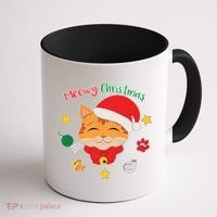 Meowy Christmas Cute Cat Coffee Mug thumb 1