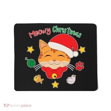 Meowy Christmas Cute Cat Mousepad