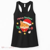 Meowy Christmas Cute Cat Women's Tank Top thumb 0