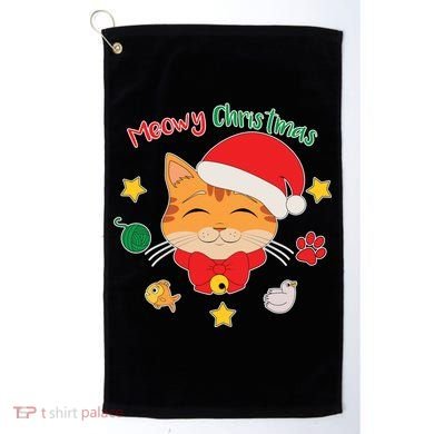 Meowy Christmas Cute Cat Golf Towel
