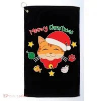 Meowy Christmas Cute Cat Golf Towel thumb 0