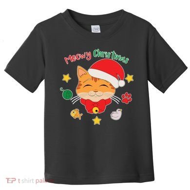 Meowy Christmas Cute Cat Toddler T-Shirt
