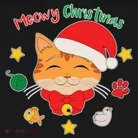 Meowy Christmas Cute Cat Toddler T-Shirt thumb 4