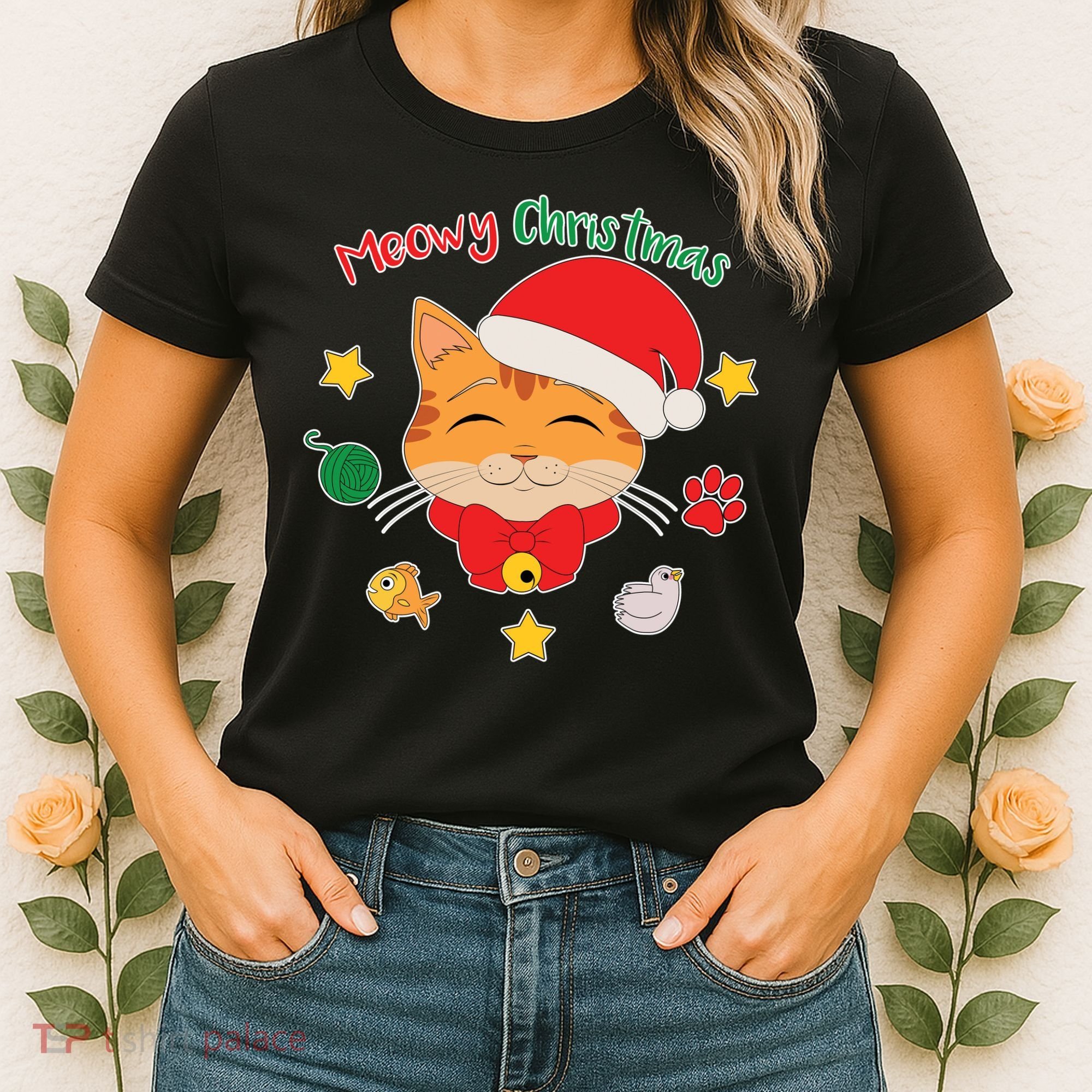 Meowy Christmas Cute Cat Women's T-Shirt