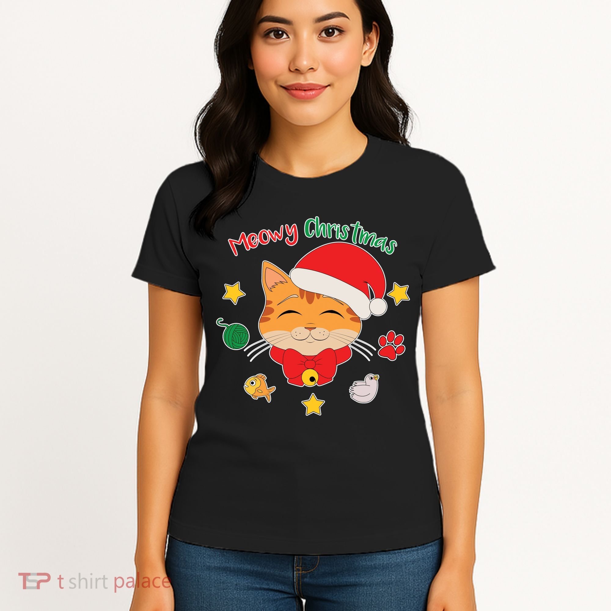 Meowy Christmas Cute Cat Women's T-Shirt