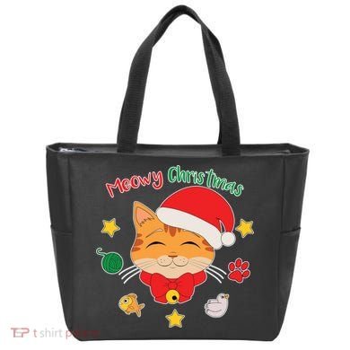 Meowy Christmas Cute Cat Tote Bag