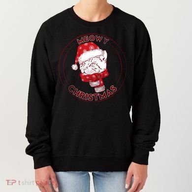Meowy Christmas Emblem Women's Sweatshirt