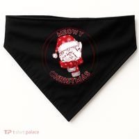 Meowy Christmas Emblem USA-Made Doggie Bandana thumb 0