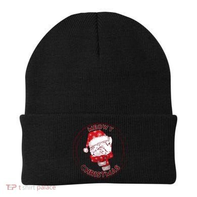 Meowy Christmas Emblem Beanie