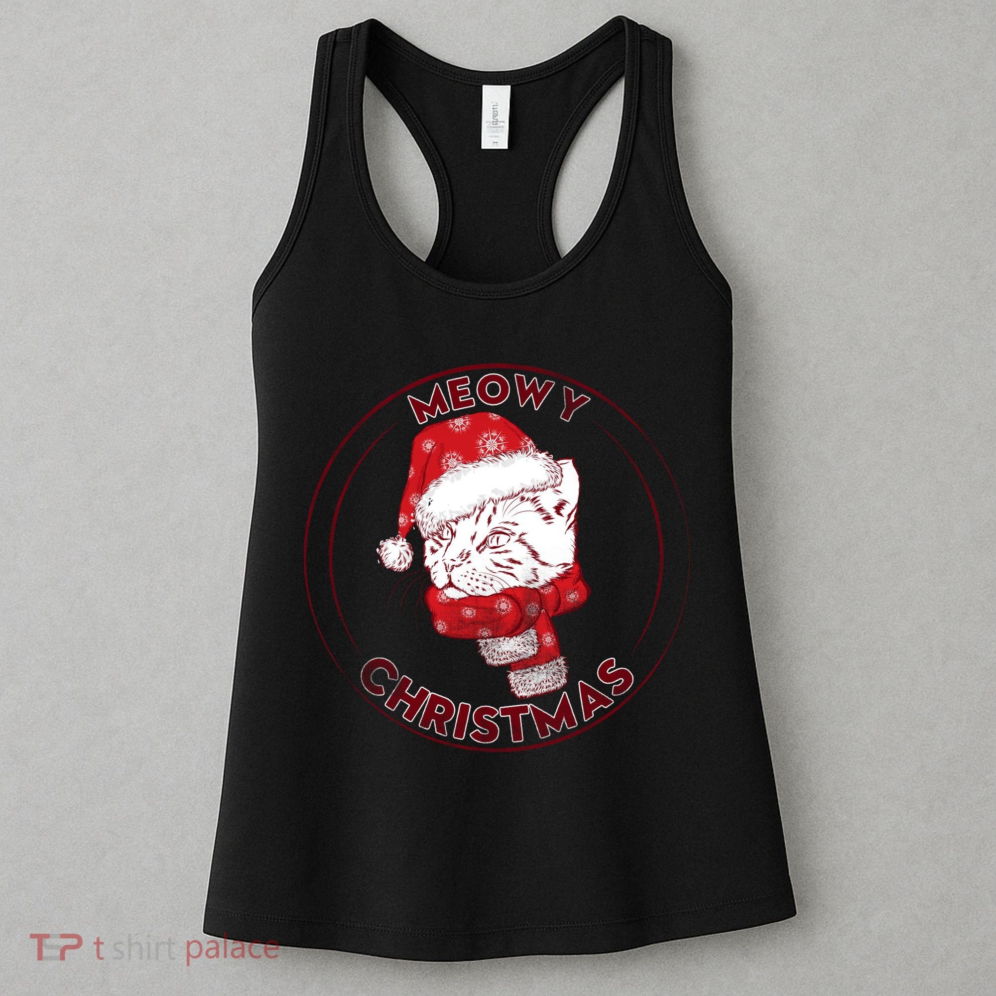 Meowy Christmas Emblem Women's Tank Top