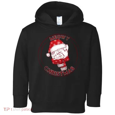 Meowy Christmas Emblem Toddler Hoodie