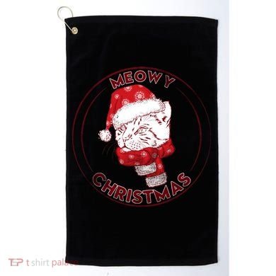 Meowy Christmas Emblem Golf Towel