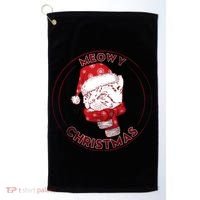 Meowy Christmas Emblem Golf Towel thumb 0