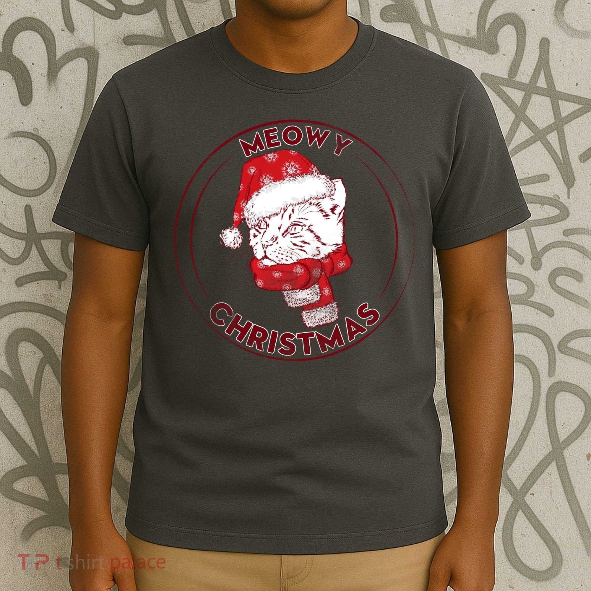 Meowy Christmas Emblem T-Shirt