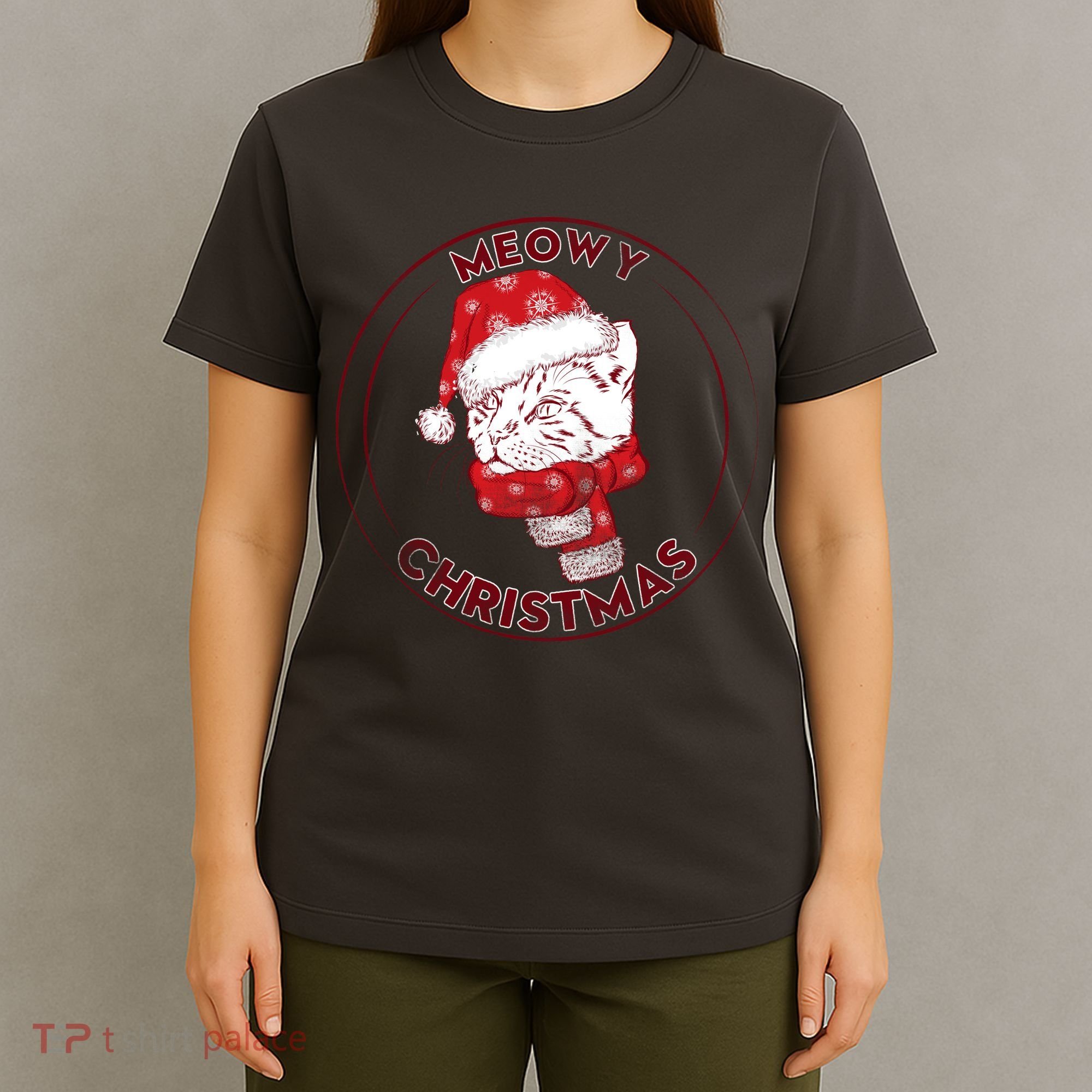 Meowy Christmas Emblem T-Shirt
