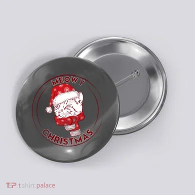 Meowy Christmas Emblem Button