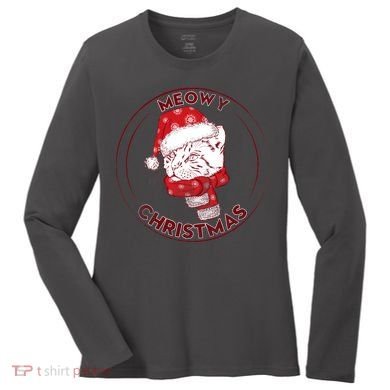 Meowy Christmas Emblem Women's Long Sleeve Shirt
