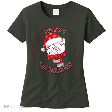 Meowy Christmas Emblem Women's T-Shirt