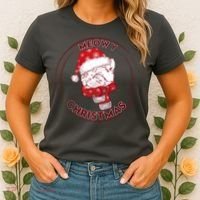 Meowy Christmas Emblem Women's T-Shirt thumb 2