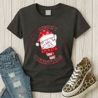 Meowy Christmas Emblem Women's T-Shirt thumb 3