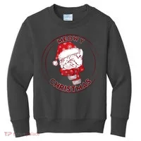 Meowy Christmas Emblem Kids Sweatshirt thumb 0