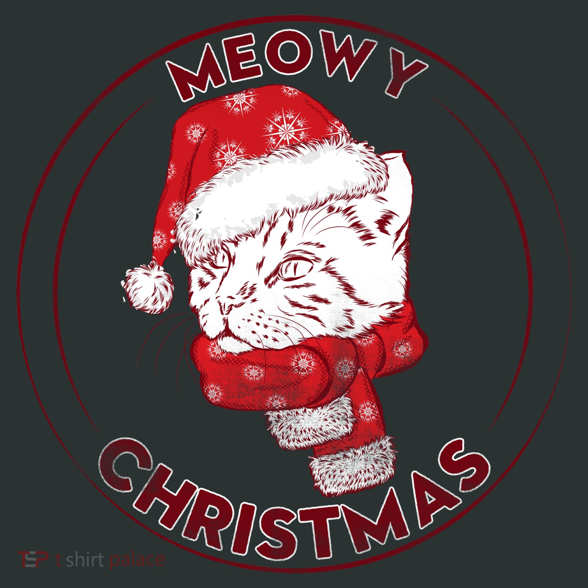 Meowy Christmas Emblem Kids Sweatshirt