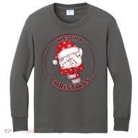 Meowy Christmas Emblem Kids Long Sleeve Shirt thumb 0