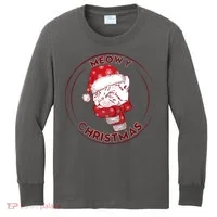 Meowy Christmas Emblem Kids Long Sleeve Shirt thumb 0