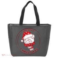 Meowy Christmas Emblem Tote Bag thumb 0