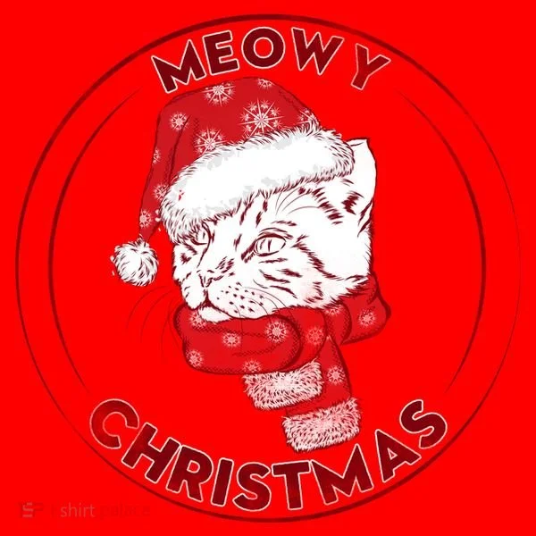 Meowy Christmas Emblem Santa Hat