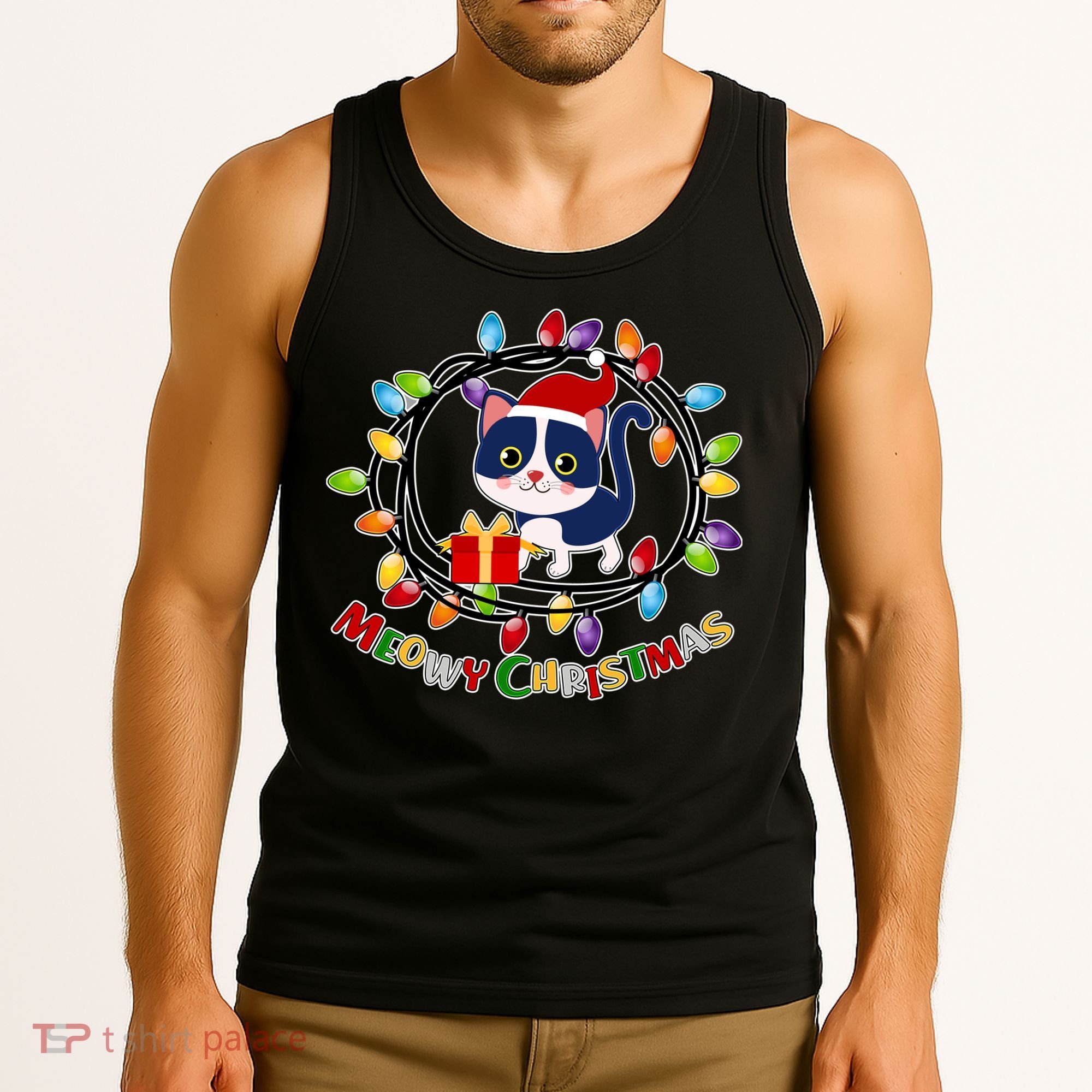 Meowy Christmas Kitty Tank Top