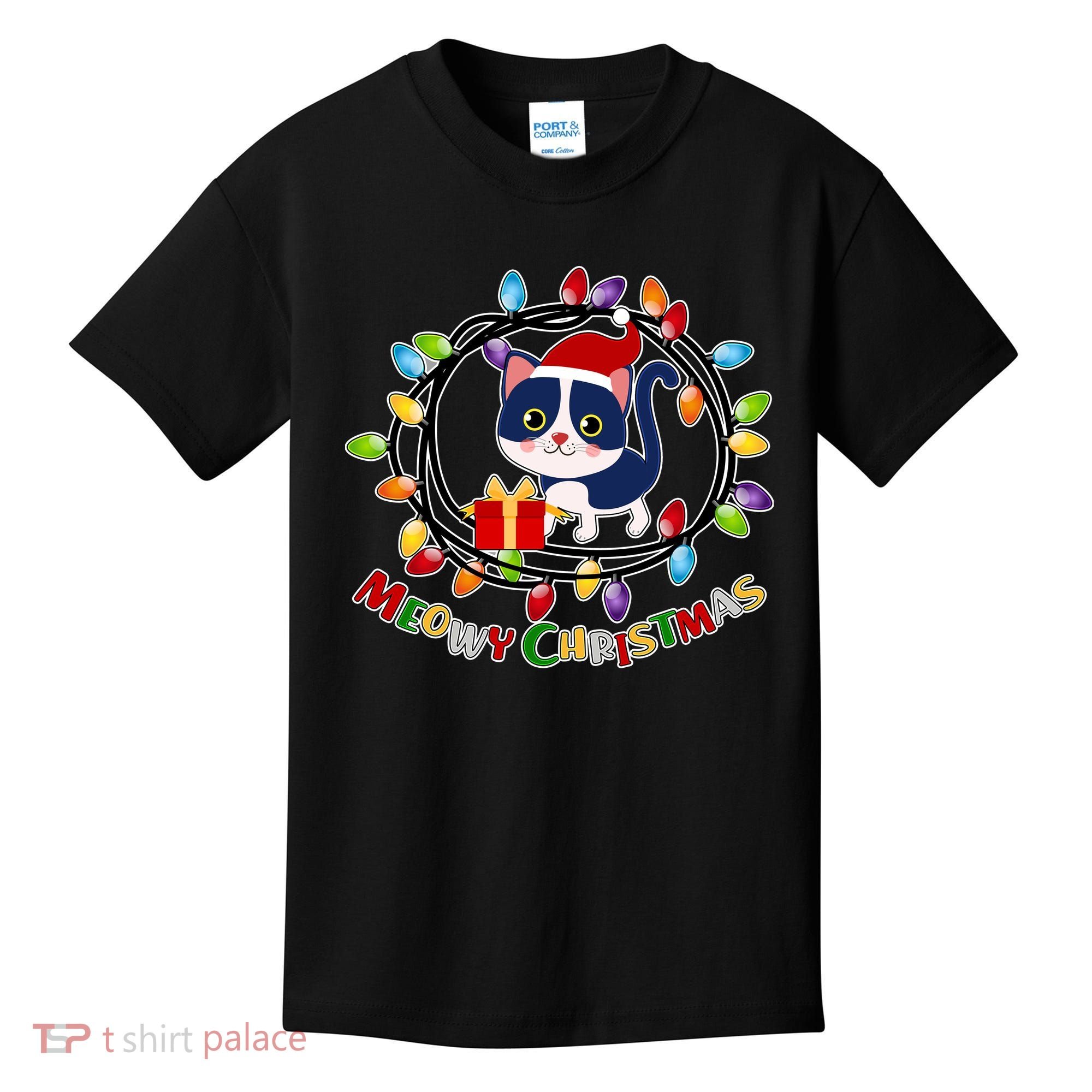 Meowy Christmas Kitty Kids T-Shirt