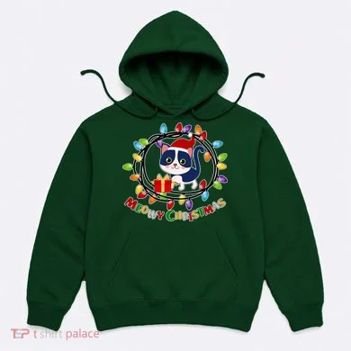 Meowy Christmas Kitty Hoodie