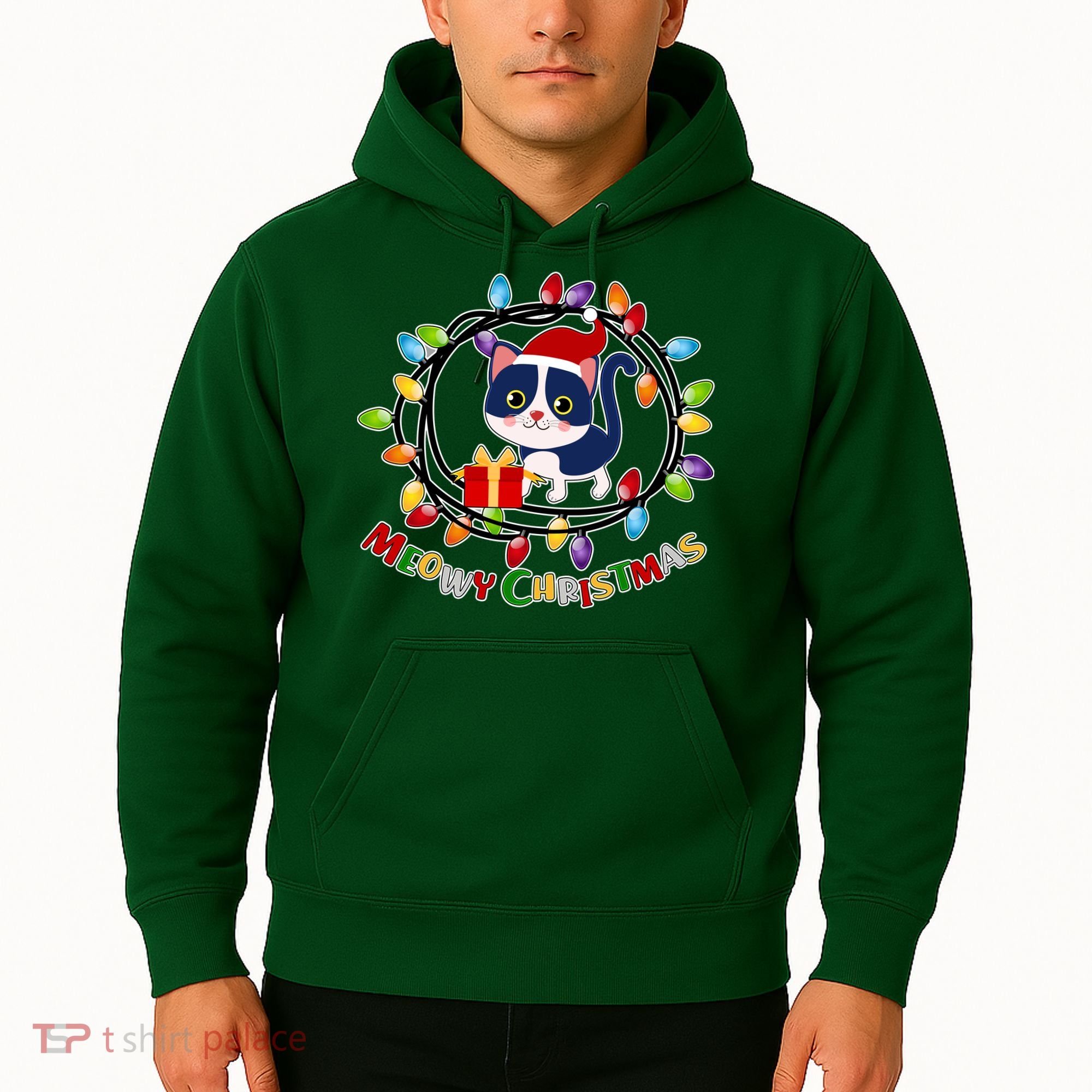 Meowy Christmas Kitty Hoodie