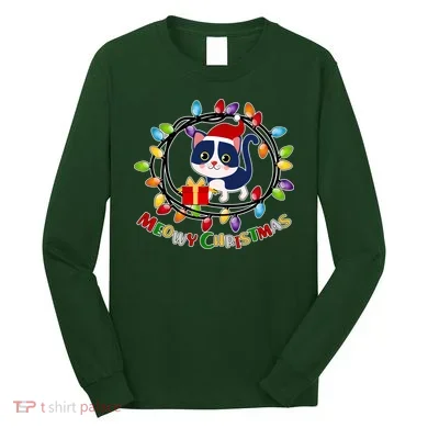 Meowy Christmas Kitty Long Sleeve Shirt