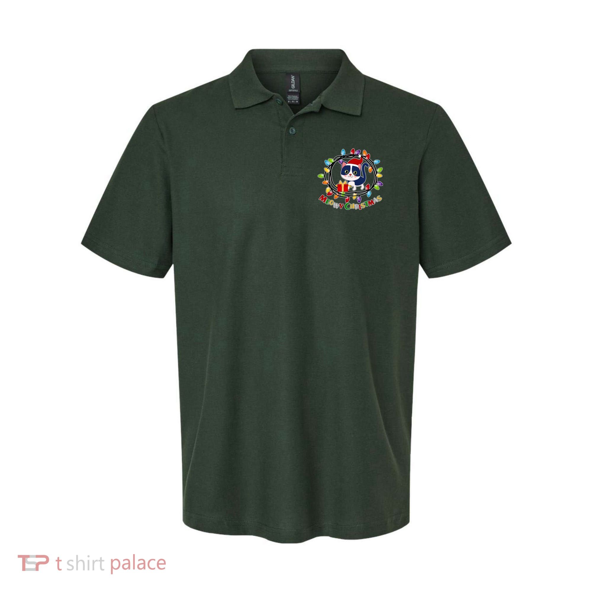 Meowy Christmas Kitty Polo