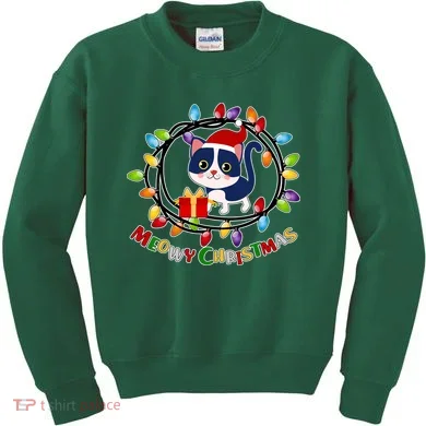 Meowy Christmas Kitty Kids Sweatshirt