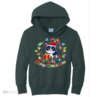 Meowy Christmas Kitty Kids Hoodie