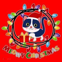 Meowy Christmas Kitty Santa Hat thumb 1