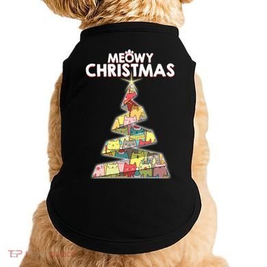 Meowy Christmas Tree For Cat Lovers Doggie Tank