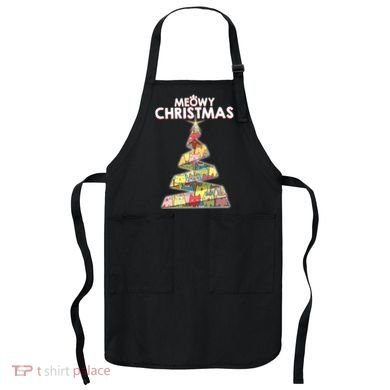 Meowy Christmas Tree For Cat Lovers Apron