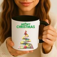 Meowy Christmas Tree For Cat Lovers Coffee Mug thumb 3