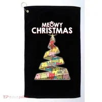 Meowy Christmas Tree For Cat Lovers Golf Towel thumb 0